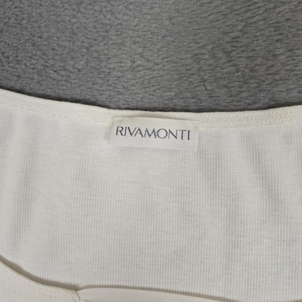Rivamonti Shirt Womens Medium White Long Sleeve Cotton Classic Top Blouse - Picture 3 of 5